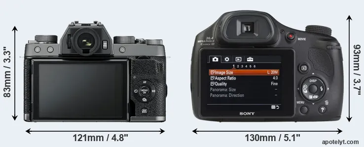 Comparison X-T100 or HX350 rear