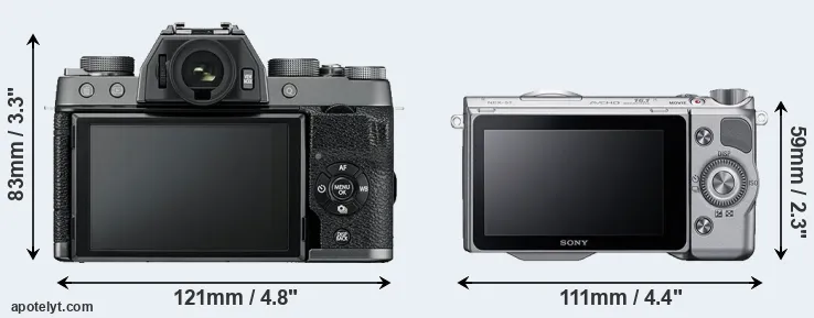 Comparison X-T100 or NEX-5T rear
