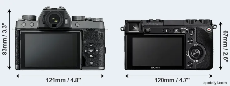 Comparison X-T100 or NEX-7 rear