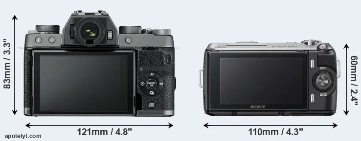 Comparison X-T100 or NEX-C3 rear