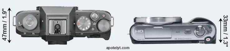 Compare X-T100 versus NEX-C3 top
