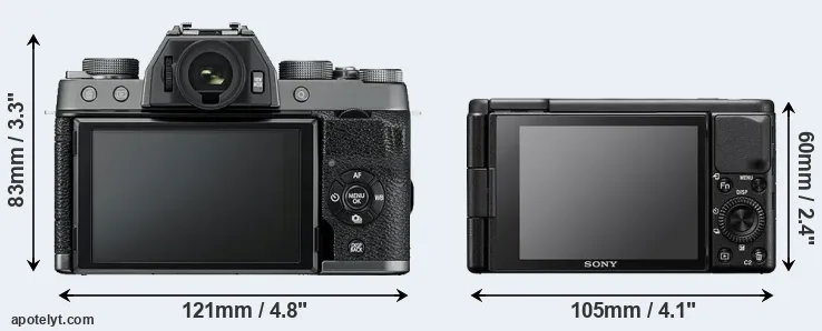 Comparison X-T100 or ZV-1 rear