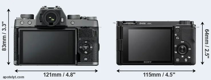 Comparison X-T100 or ZV-E10 rear