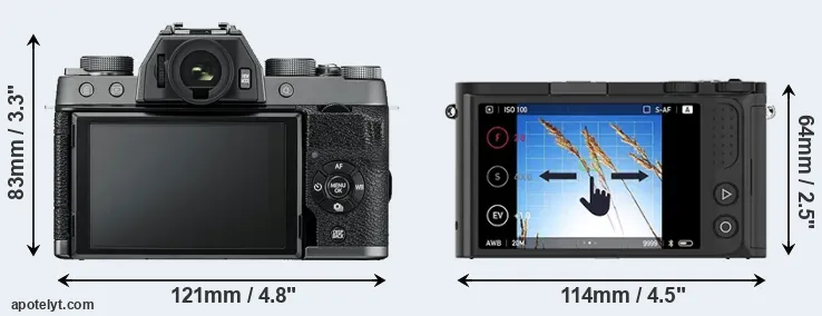 Comparison X-T100 or M1 rear