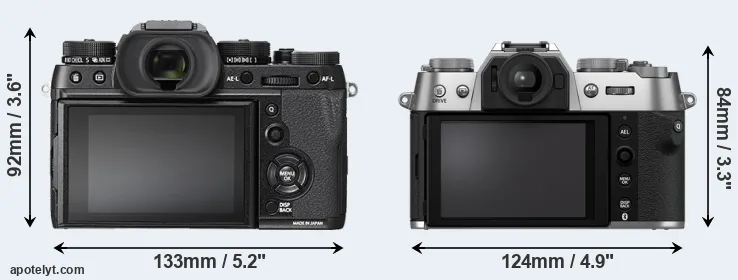 Comparison X-T2 or X-T50 rear
