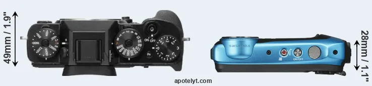 Compare X-T2 versus XP130 top