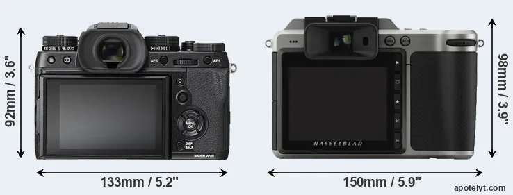 Comparison X-T2 or X1D rear