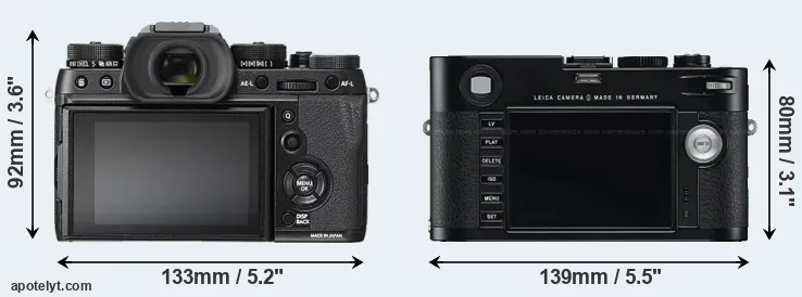Comparison X-T2 or M Typ 240 rear