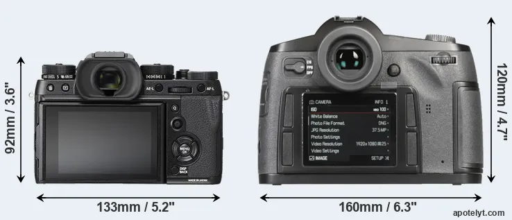 Comparison X-T2 or S-E Typ 006 rear
