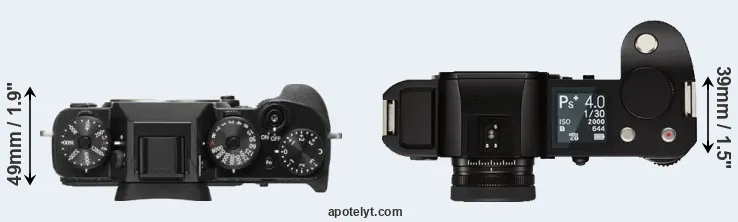 Compare X-T2 versus Leica SL top