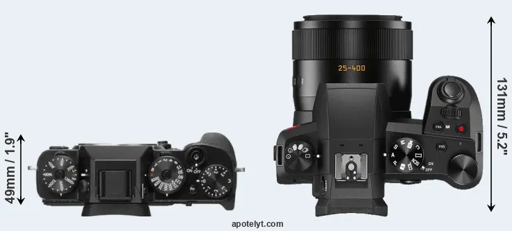 Compare X-T2 versus V-LUX 5 top