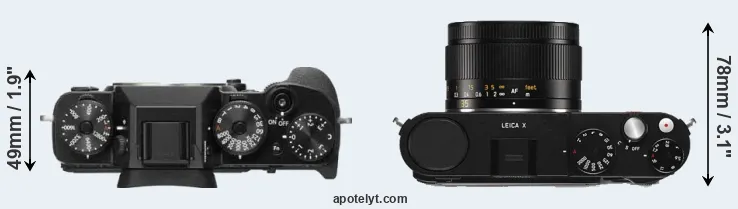 Compare X-T2 versus X Typ 113 top