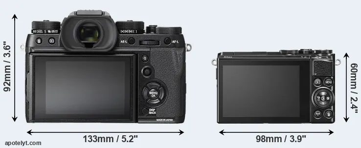 Comparison X-T2 or J5 rear