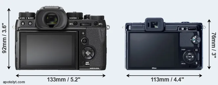 Comparison X-T2 or V1 rear