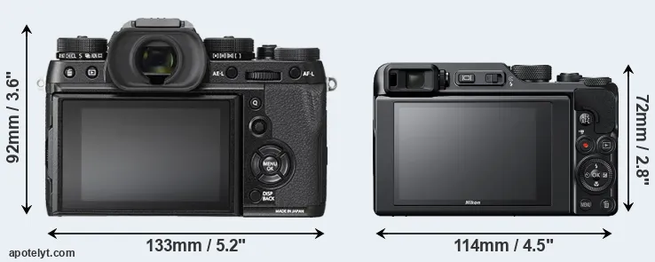 Comparison X-T2 or A1000 rear