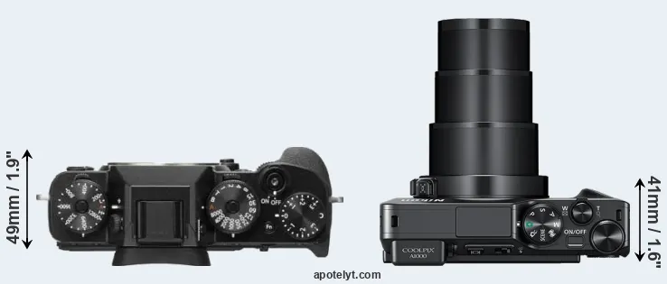 Compare X-T2 versus A1000 top