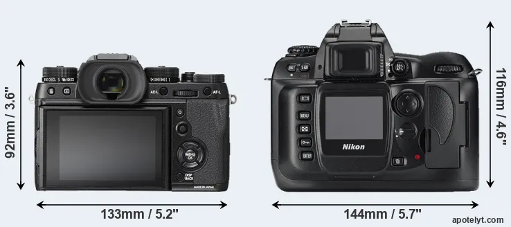 Comparison X-T2 or D100 rear