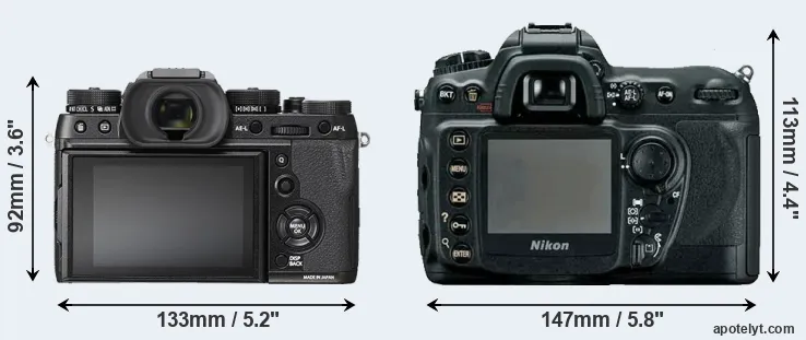 Comparison X-T2 or D200 rear