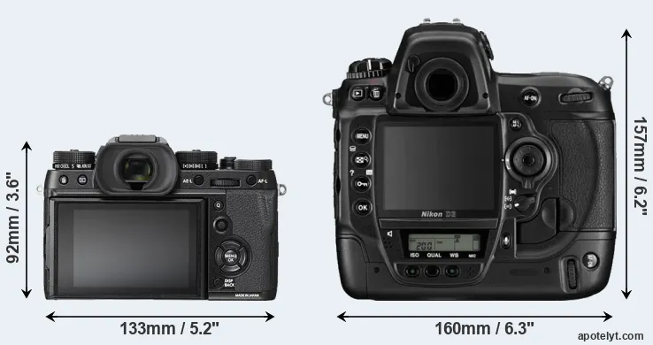 Comparison X-T2 or D3 rear