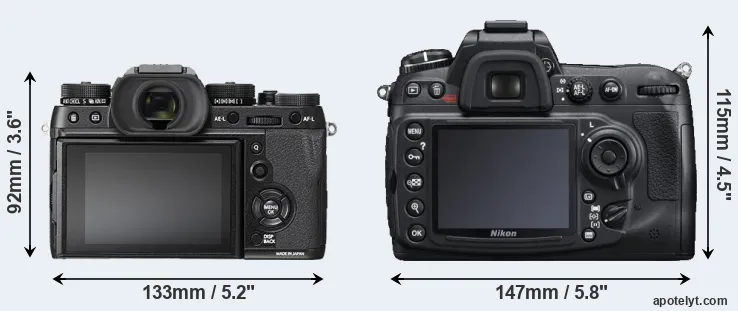 Comparison X-T2 or D300S rear