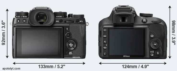 Comparison X-T2 or D3300 rear