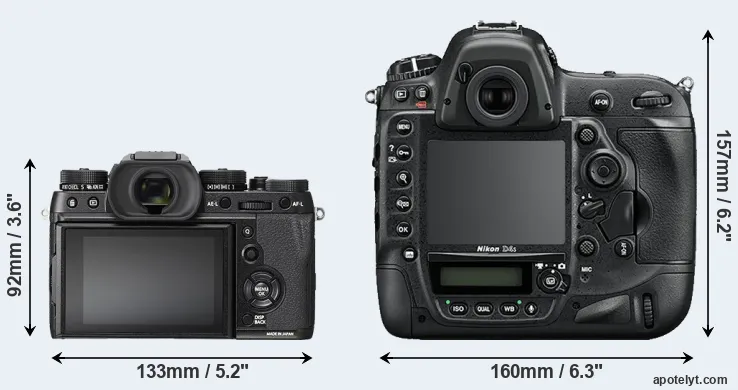 Comparison X-T2 or D4S rear