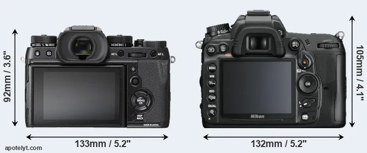 Comparison X-T2 or D7000 rear