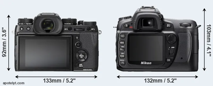 Comparison X-T2 or D80 rear