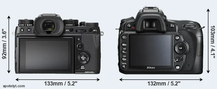 Comparison X-T2 or D90 rear
