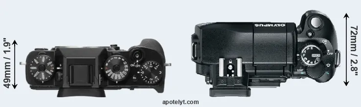 Compare X-T2 versus E-330 top