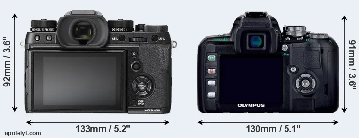 Comparison X-T2 or E-400 rear