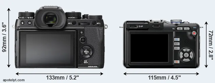 Comparison X-T2 or E-PL1 rear