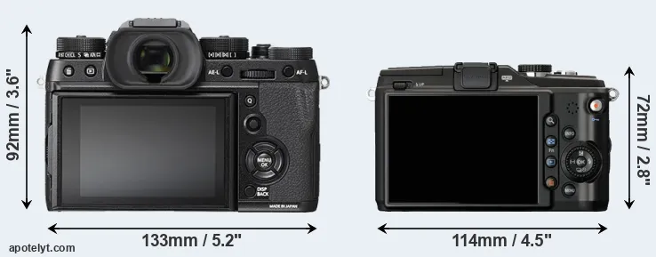Comparison X-T2 or E-PL2 rear