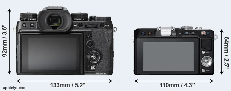 Comparison X-T2 or E-PL3 rear