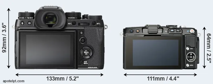 Comparison X-T2 or E-PL5 rear
