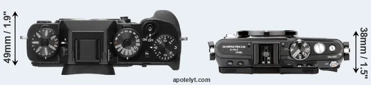 Compare X-T2 versus E-PL5 top