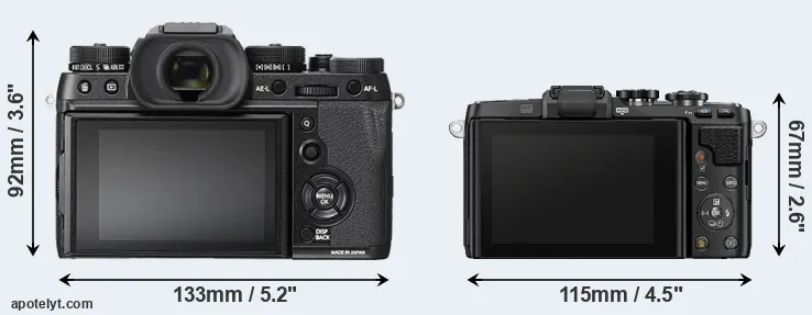 Comparison X-T2 or E-PL7 rear