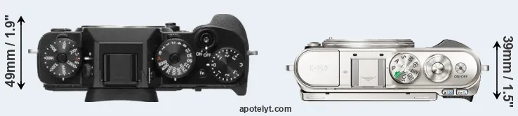 Compare X-T2 versus E-PL9 top