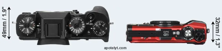 Compare X-T2 versus TG-5 top