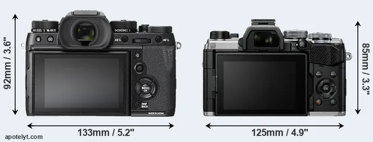 Comparison X-T2 or OM-5 rear