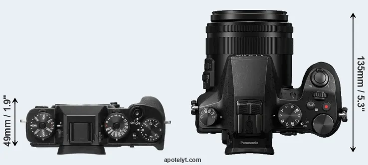 Compare X-T2 versus FZ2500 top