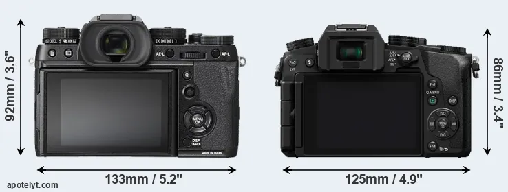Comparison X-T2 or G7 rear