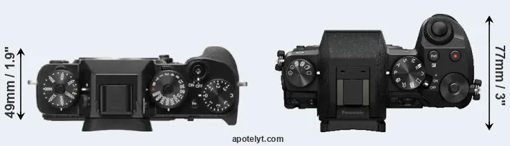 Compare X-T2 versus G7 top