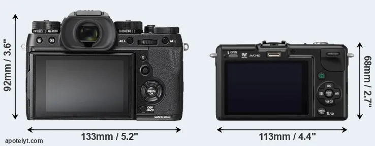 Comparison X-T2 or GF2 rear