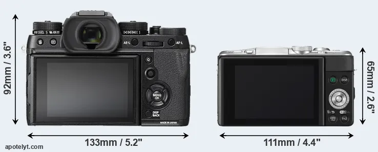 Comparison X-T2 or GF6 rear