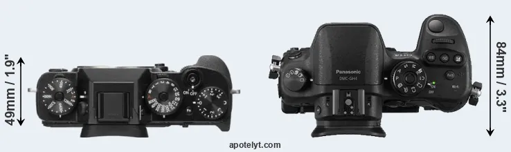 Compare X-T2 versus GH4 top