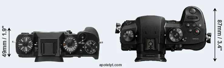 Compare X-T2 versus GH5 top