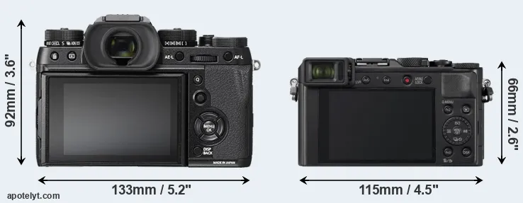 Comparison X-T2 or LX100 II rear