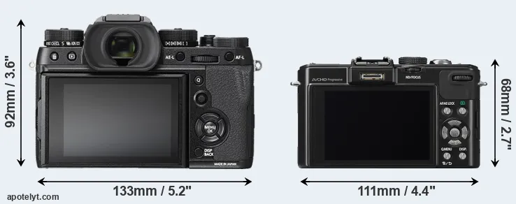 Comparison X-T2 or LX7 rear