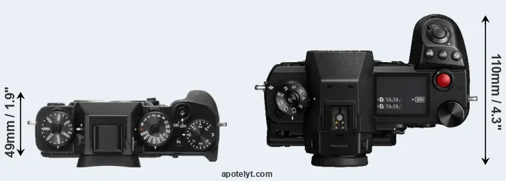 Compare X-T2 versus S1H top